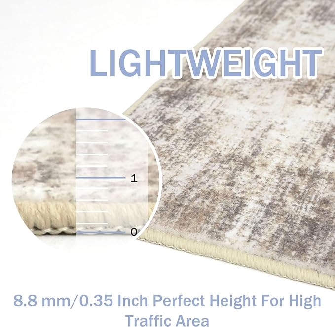 IOHOUZE Abstract Round Area Rug 6 Ft Washable Circle Rugs Large Round Rug Non - Image 5