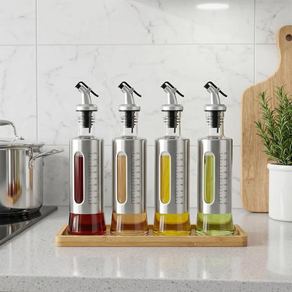 Olive Oil Dispenser for Kitchen, 4 Pack 10oz/300 ML Cooking Oil and Vinegar - Image 9