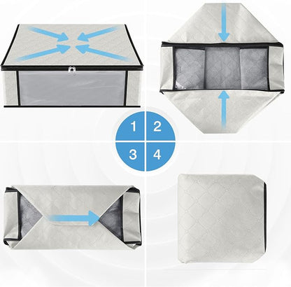 HomeHacks Storage 6-Pack Clothes Organizer Storage Bags Foldable Storage Box - Image 3