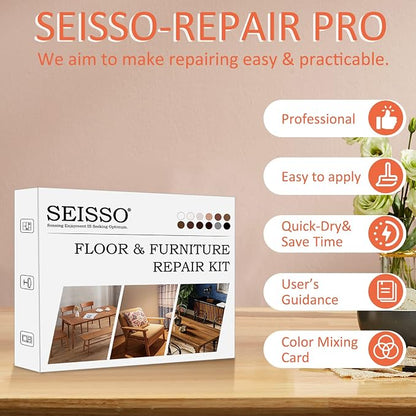 SEISSO Wood Scratch Repair Kit, 12 Colors Wood Filler Putty - Image 6