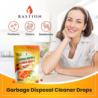 Bastion Garbage Disposal Cleaner and Deodorizer Drops-] Orange Zest Scented - Image 3