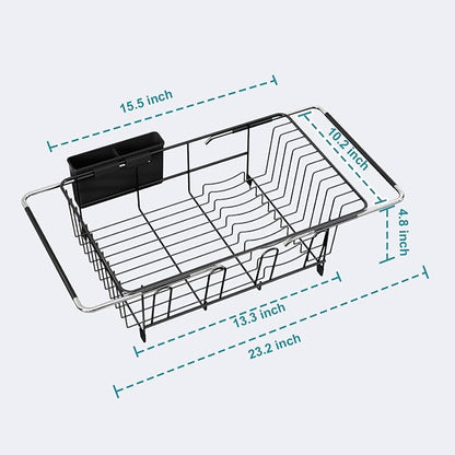 JASIWAY Dish Drying Rack in Sink, Over The Sink Colander Strainer Basket - Image 6