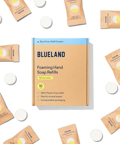 BLUELAND Foaming Hand Soap Refill Tablets, Perrine Lemon Scent, Eco Friendly by BLUELAND