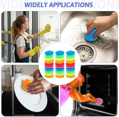 100 Pcs Plastic Scrubbers for Dishes, Round Pot Scrubbers for Kitchen Non - Image 3