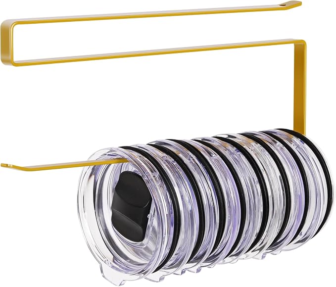 Tumbler Lid Organizer, Horizontal Tumbler Lid Storage Hook Up to 10 Lids by JOLENSOY