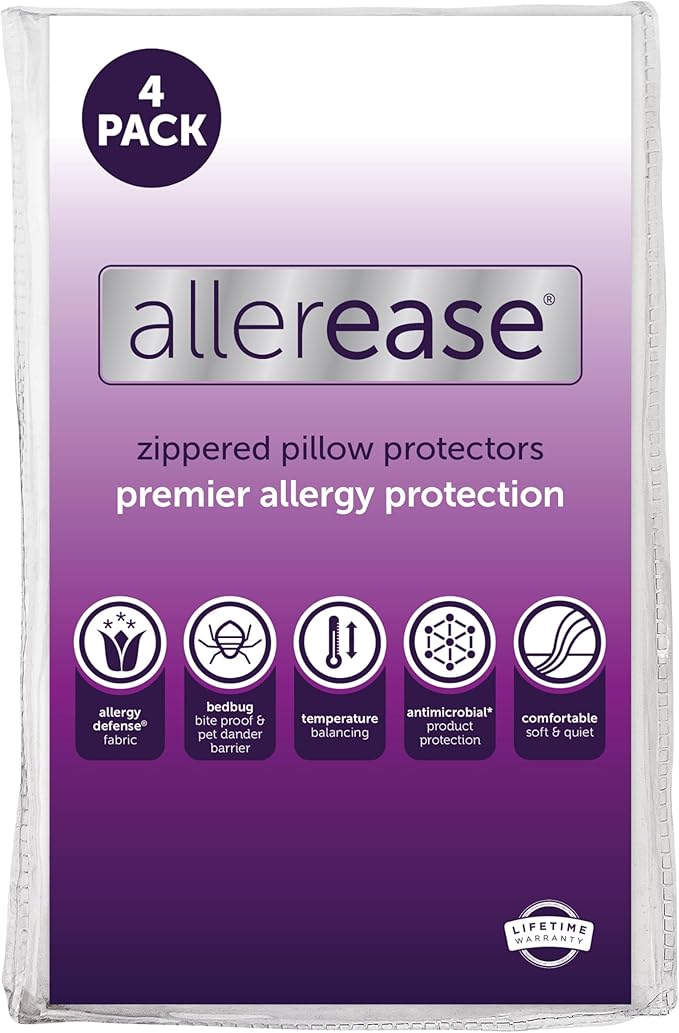 Set of 4 King AllerEase Pillow Protectors by AllerEase