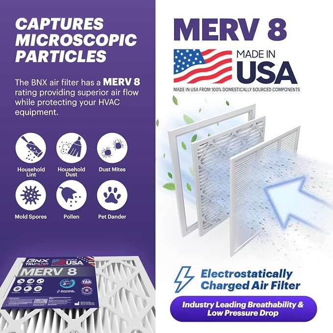 BNX TruFilter 18x20x1 Air Filter MERV 8 - Image 4