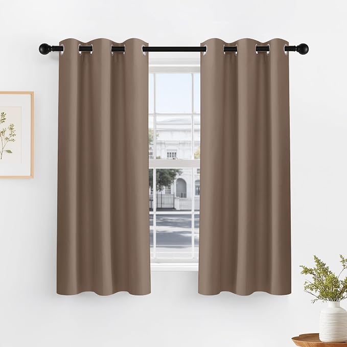 PONY DANCE Dark Brown Blackout Curtains by PONYDANCE