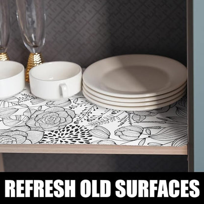 Floral Drawer and Shelf Liner for Kitchen 16IN x 20FT, Non-Adhesive and Strong - Image 3