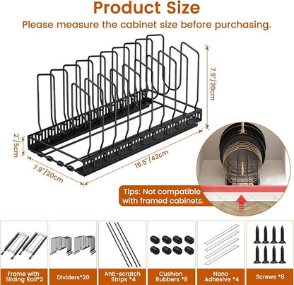 Housolution 2 Pack Pull Out Pot and Pan Organizer - Image 7