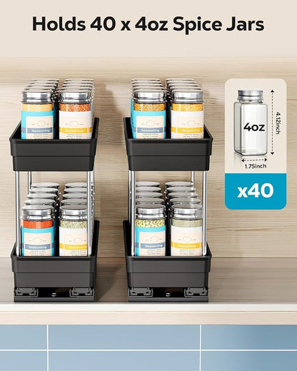 Nieifi Spice Organization for Cabinet-Vertical Spice Rack Pull Out-Spice Rack - Image 9