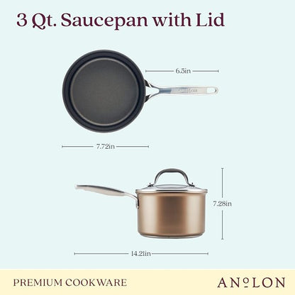 Anolon Ascend Hard Anodized Nonstick Sauce Pan/Saucepan and Lid - Image 2