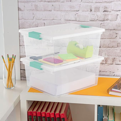 Sterilite 8-Pack Clip Box, Stackable Clear Plastic Bins - Image 9