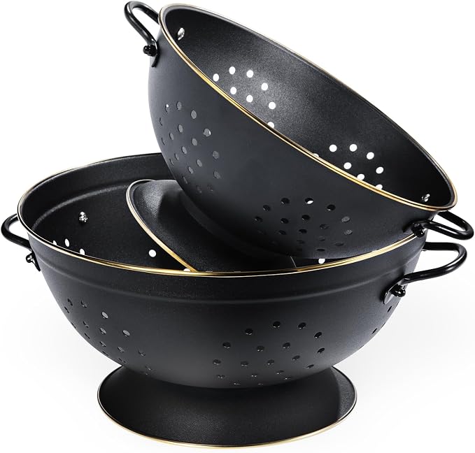 Metal Colander Set of 2, Strainer Basket by Unknown