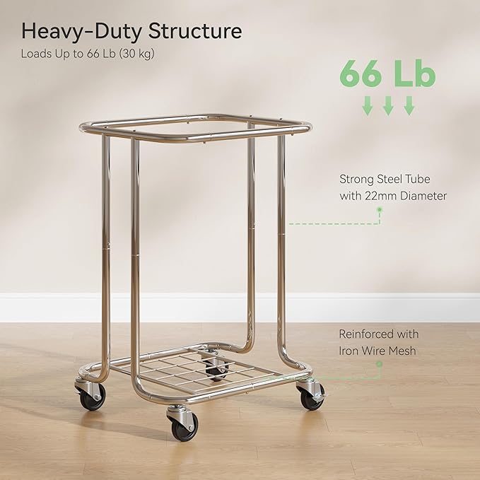 Laundry Basket with Wheels 150L/40Gal, Rolling Laundry Hamper with Steel Fram and Removable Washing Bag,Laundry Sorter Cart for Laundry Room,Hotel,Dorm,