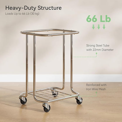 Laundry Basket with Wheels 150L/40Gal, Rolling Laundry Hamper with Steel Fram and Removable Washing Bag,Laundry Sorter Cart for Laundry Room,Hotel,Dorm,