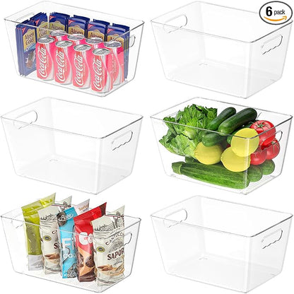 BALEINE Clear Plastic Storage Bins, Pantry Organization, BPA Free Stackable by BALEINE