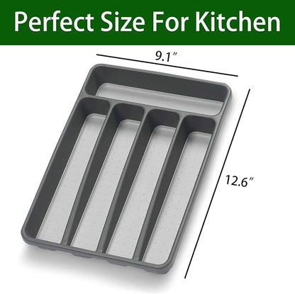 Silverware Organizer 2 Pieces Utenisl Organizer Holder Kitchen Drawer Organizer - Image 3