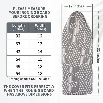 Over The Door Ironing Board Cover 13 x 37 inch, Small Iron Board Cover w Heat - Image 7