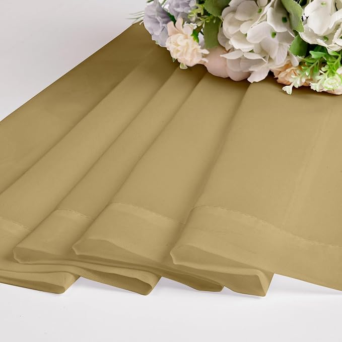 Chyhomenyc Gold Sheer Curtains 30 inch Length 2 Panels, Light Filtering Voile - Image 5