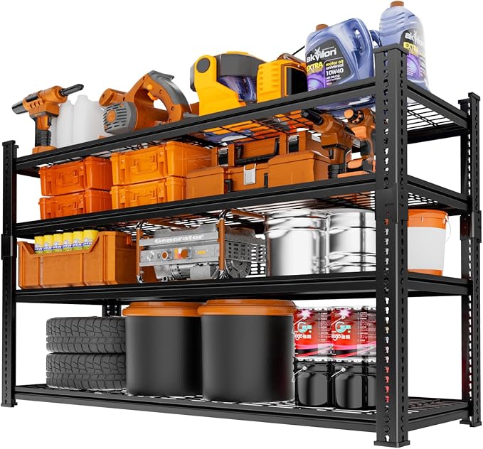 Storage Shelves Heavy Duty 3 PCS, 4-tier Adjustable Metal Industrial Utility - Image 7