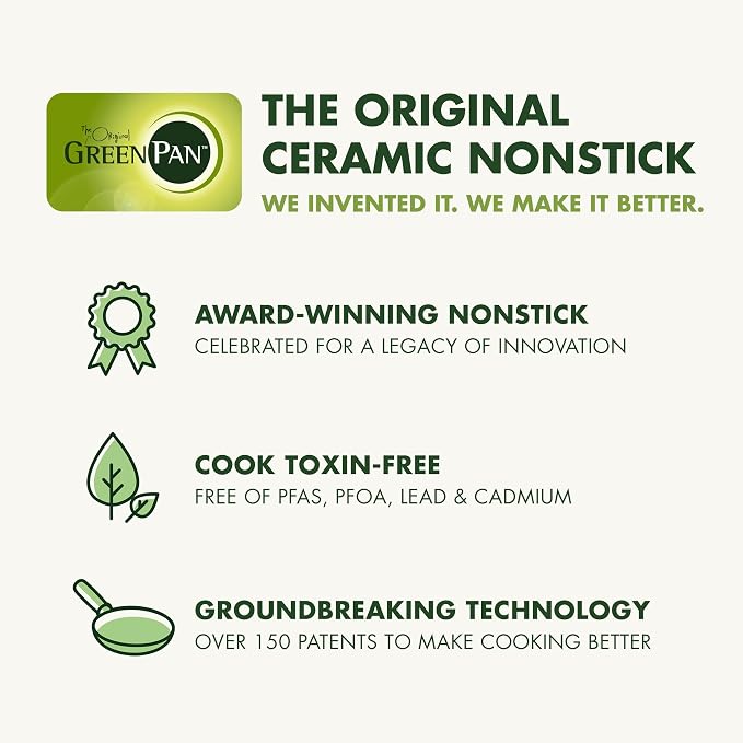 GreenPan Dover 12” Frying Pan Skillet, Non-Toxic PFAS-Free PFOA-Free Ceramic - Image 7
