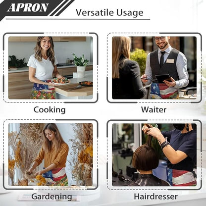 Server Apron with 3 Pockets, Waterproof Oil Waitress Waiter Half Apron - Image 5