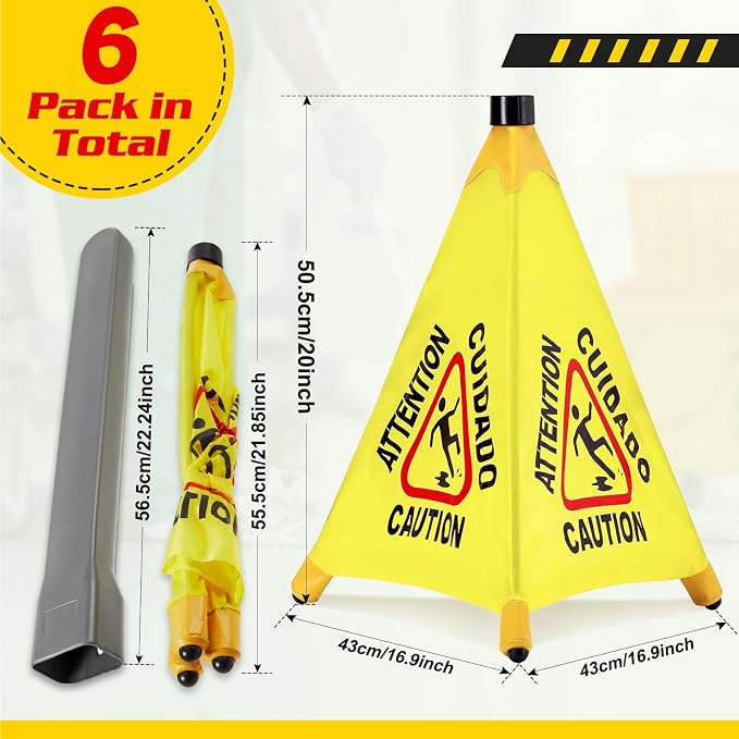 6 Pcs Pop up Wet Floor Sign - Image 2