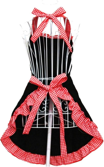 Hyzrz Cute Ladies Girls Retro Apron Dress Kitchen Cooking Vintage Aprons - Image 4