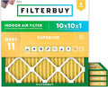 Filterbuy 10x10x1 Air Filter MERV 11 (MPR 1200) Allergen Defense Replacement (4-Pack), Electrostatic Pleated HVAC AC Furnace Filters, Made in USA (Actual Size: 9.50 x 9.50 x 0.75)