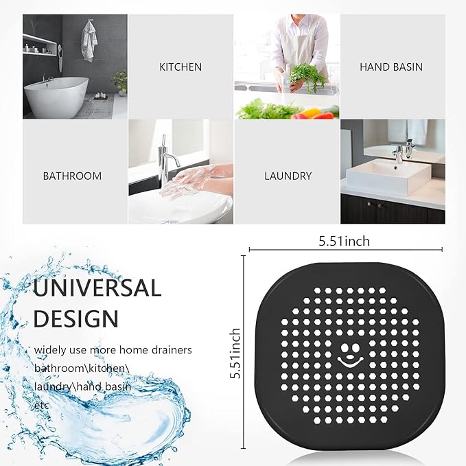 Drain Cover Hair Catcher Drain Plug Hair Stopper Drain Protector for Shower Bathroom Accessories Bathtub Lotus Pink 2 Pack