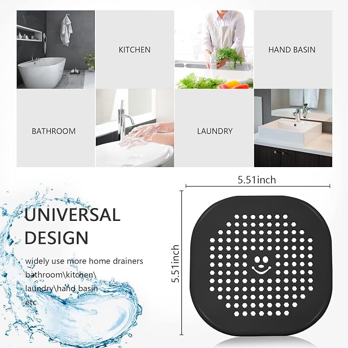 2 Pack Drain Hair Catcher Silicone Drain Protector Hair Stopper - Image 7