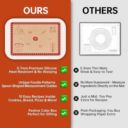 Silicone Baking Mat with Recipes, Extra Thick Silicone Mats - Image 4