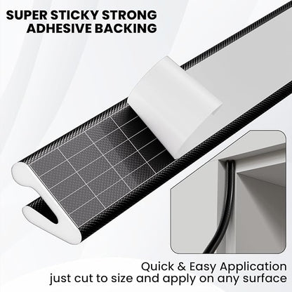 V Shape Foam Weather Stripping Door Frame Seal Strip 33FT Black, Draft Stopper - Image 5