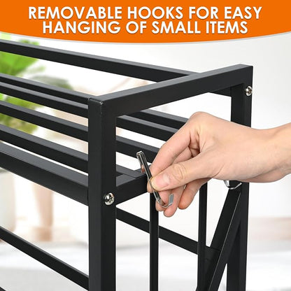 Book Carts 4 Tier 46.5x35.4x9.84 in Rolling Book Cart Large Capacity Bookshelf - Image 5