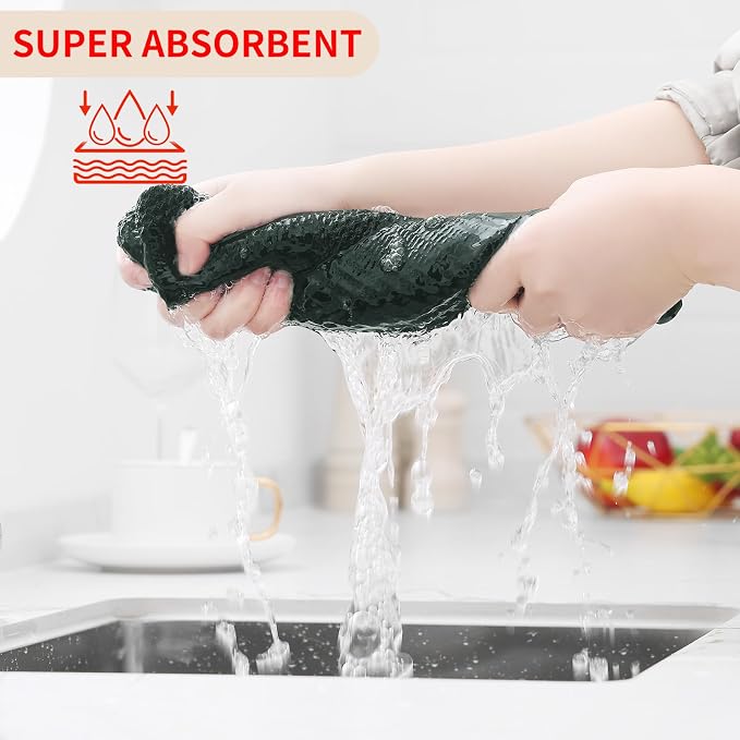 Homaxy 100% Cotton Waffle Weave Kitchen Dish Cloths, Ultra Soft Absorbent Quick - Image 3