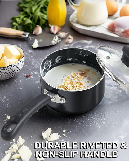 Cook N Home Nonstick Sauce Pan Set 1Qt and 2Qt - Image 7