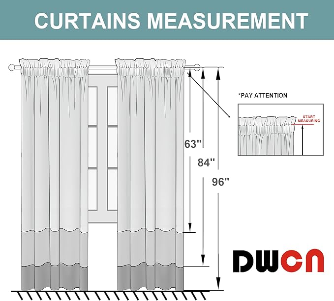 DWCN Greyish White Blackout Curtains - Image 8