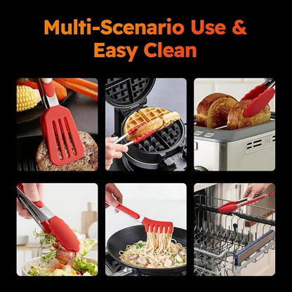 HST 3 Pack Kitchen Tongs, Non Stick Stainless Steel 9 Inch Tongs - Image 7