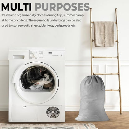 2 Pack - Extra Large Cotton Laundry Bag, Heavy Duty Large Laundry Bags 24 x 36 - Image 3