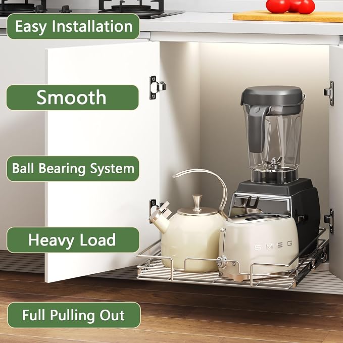 Pull Out Cabinet Organizer 19½" W x 21½" D, Heavy Duty Cabinet Pull Out Shelves - Image 2