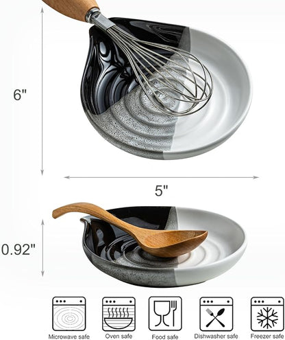Large Ceramic Spoon Rest for Stove Top & Kitchen Counter, Heat-Resistant Spoon - Image 4