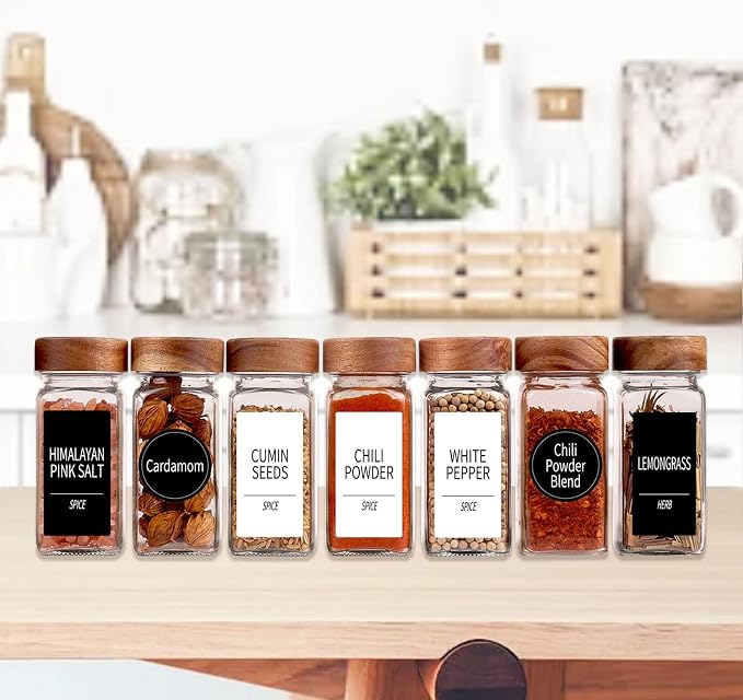 Churboro 48 Spice Jars with 547 Labels and Shaker Lids - Image 3