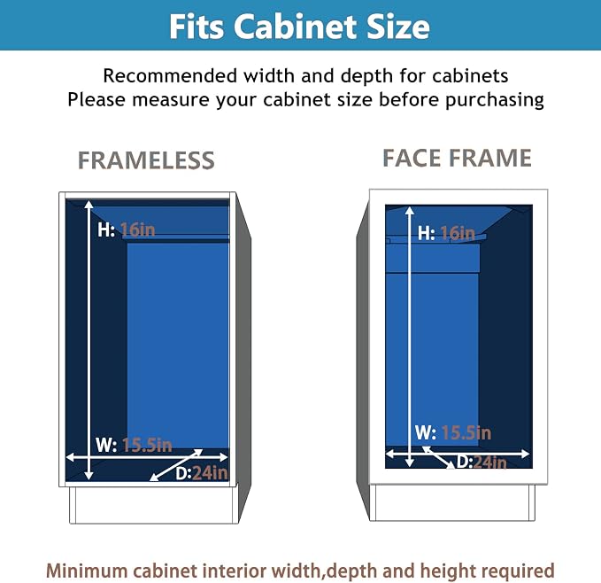 LOVMOR 2 Tier Individual Pull Out Cabinet Organizer 14" W x 21" D, Slide Out - Image 4