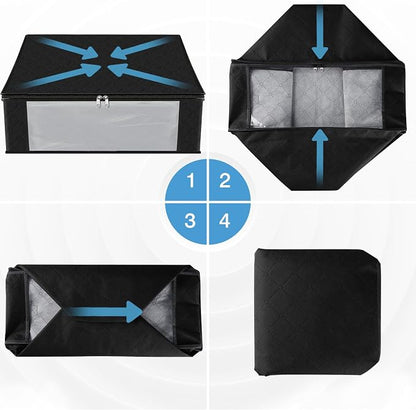 HomeHacks Storage 3-Pack Clothes Organizer Storage Bags Foldable Storage Box - Image 7