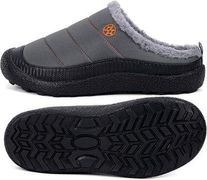 Womens Mens House Slippers Slip on Snow Winter Warm Fully Fur Lined Slippers - Image 4
