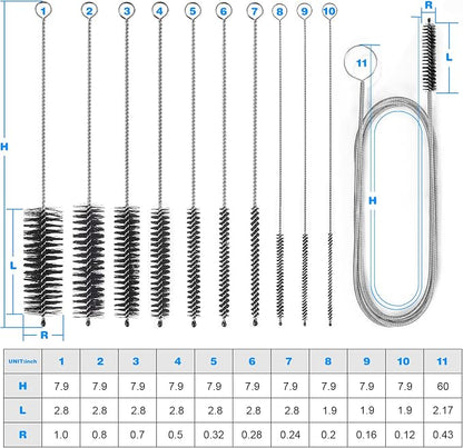 Ixiaoyoo Cleaning Brushes Set, 10 Pieces 8 Inch Nylon Tube Brush + 60 Inch - Image 9