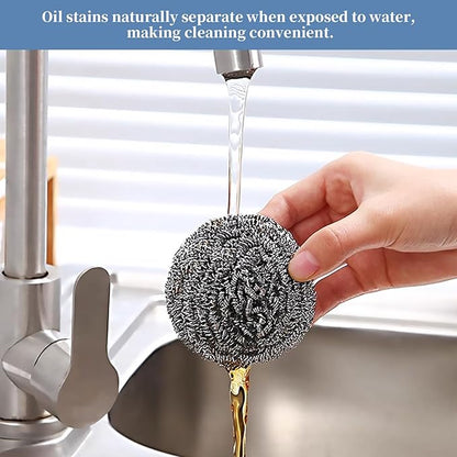 Stainless Steel Scrubber Scrubbing Scouring Pad Sponges Clean Pot Pan and Steel - Image 5