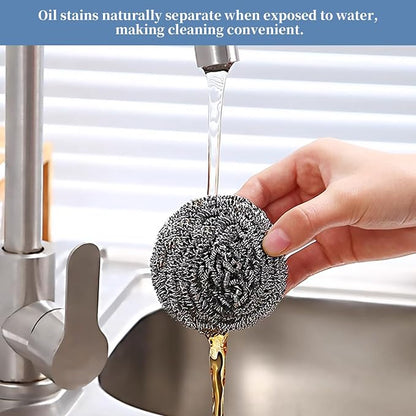 Stainless Steel Scrubber Scrubbing Scouring Pad Sponges Clean Pot Pan and Steel - Image 5