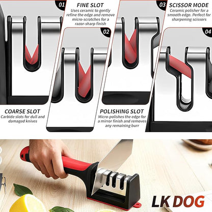4-in-1 Kitchen Knife Sharpener, Scissor Sharpening - Image 6